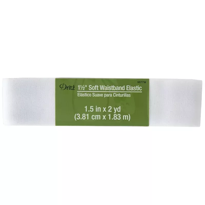 1-1/2" (2 yds) Soft waistband Elastic, white