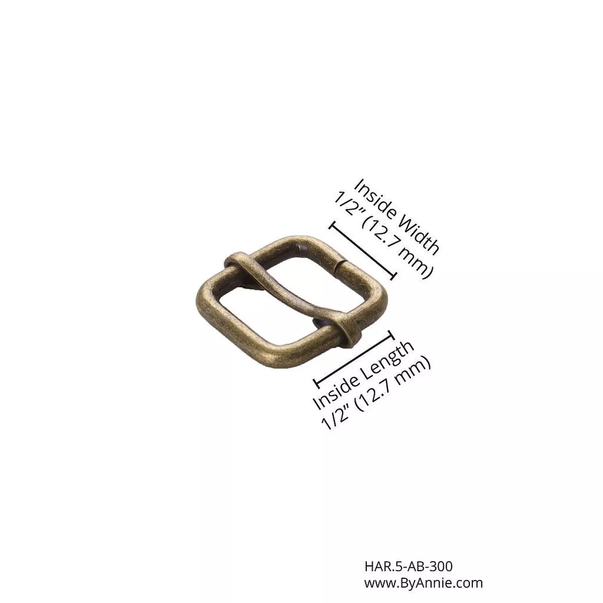 1/2" Slider - Antique Brass