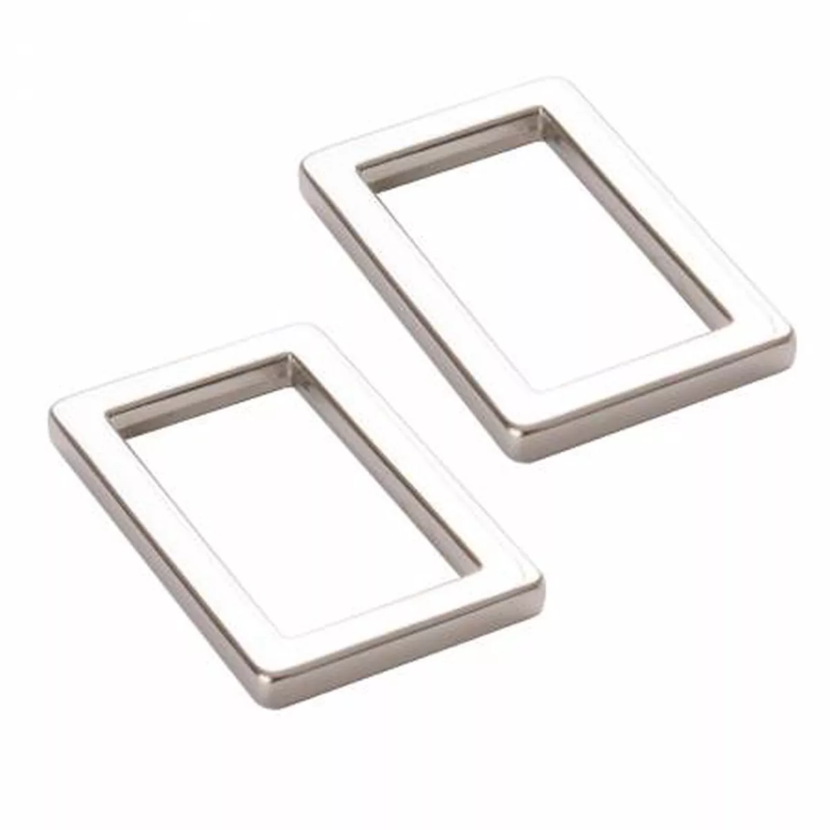 1" Flat Rectangle Rings - Nickel - Set of Two