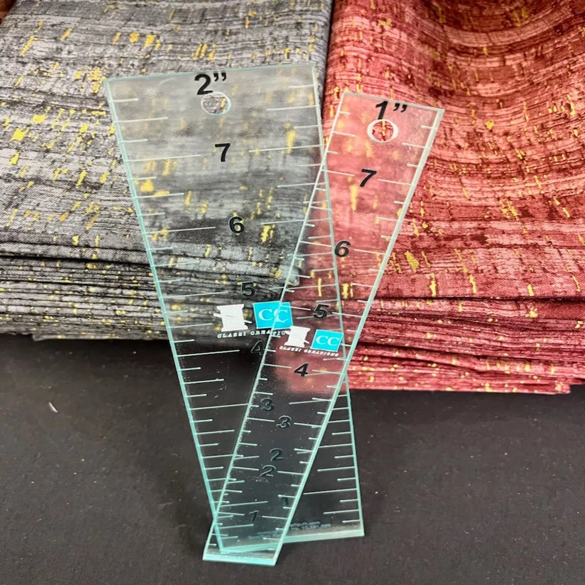 1" x 8" & 2" x 8" Acrylic Grip Ruler Set