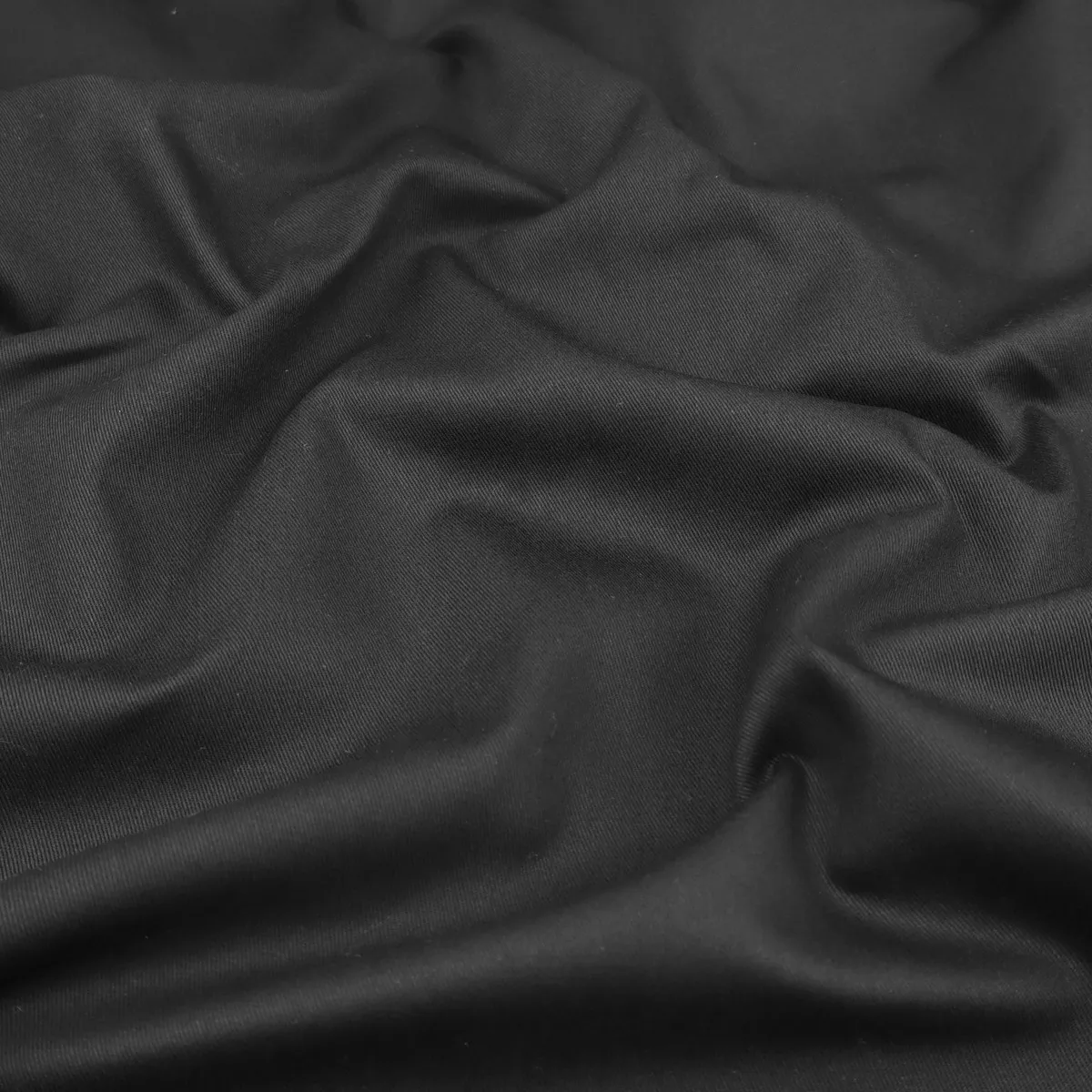 100% Cotton Drill Heavyweight Twill for Workwear, Uniforms & Beanbags Fabric - Black