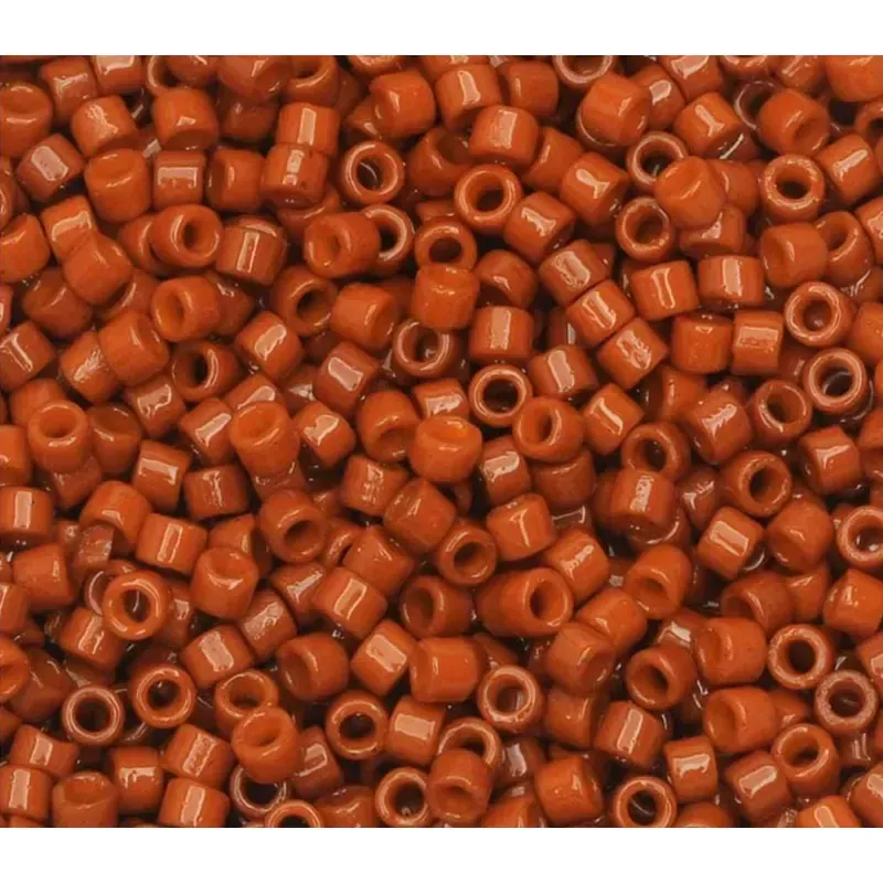 11/0 Miyuki Delica Seed Bead - Duracoat Opaque Orange Rust