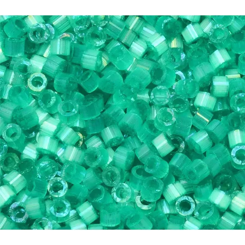 11/0 Miyuki Delica Seed Bead - Dyed Aqua Green Silk Satin