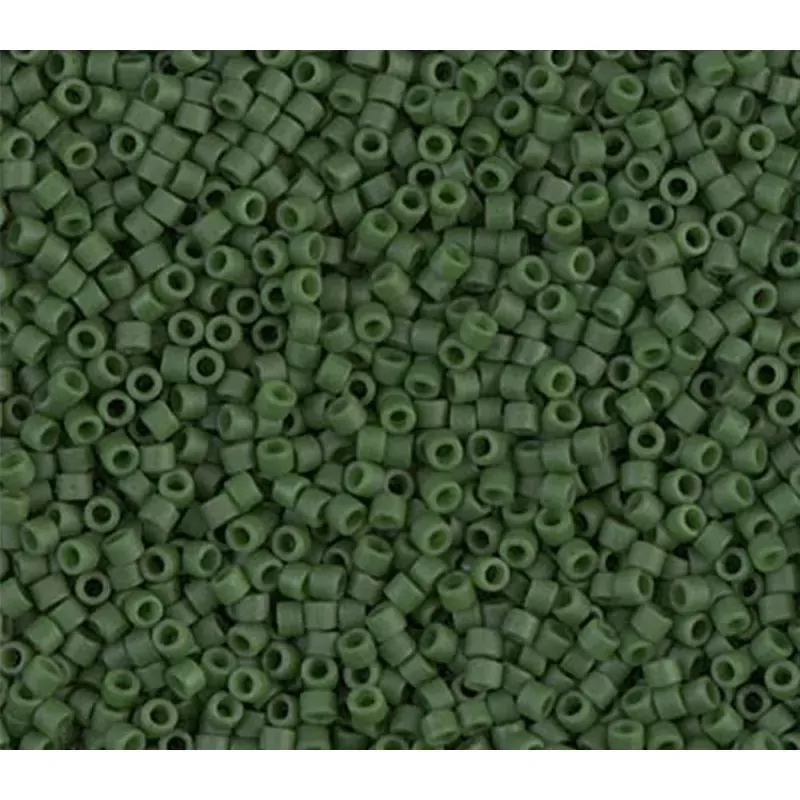 11/0 Miyuki Delica Seed Bead - Dyed Matte Opaque Olive