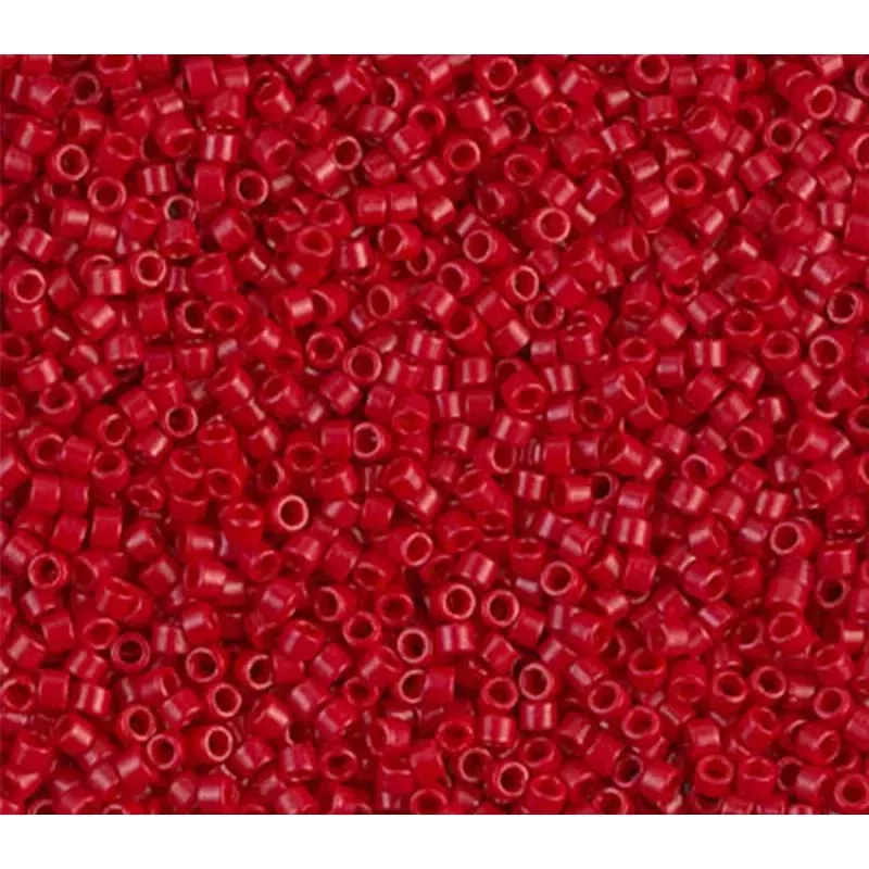 11/0 Miyuki Delica Seed Bead - Dyed Opaque Red