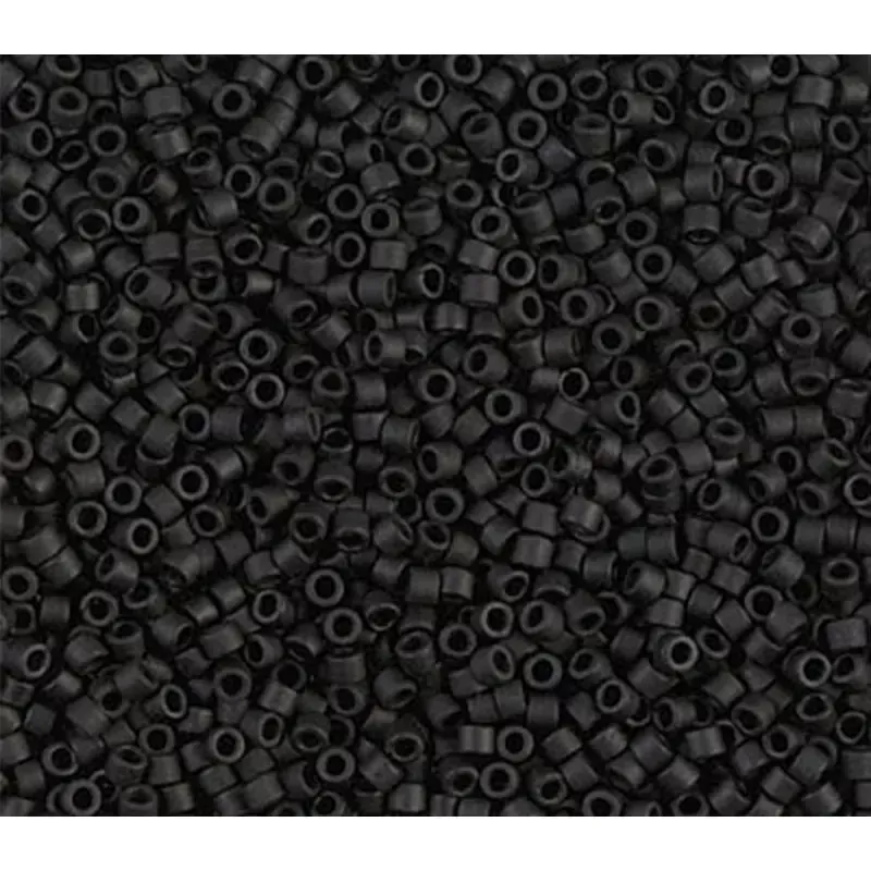 11/0 Miyuki Delica Seed Bead - Matte Black