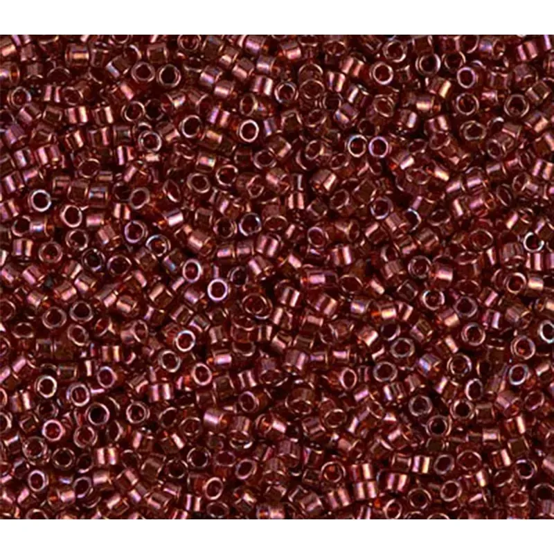 11/0 Miyuki Delica Seed Bead - Metallic Luster Transparent Red