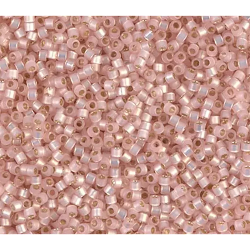 11/0 Miyuki Delica Seed Bead - Silver Lined Light Pink Alabaster Dyed