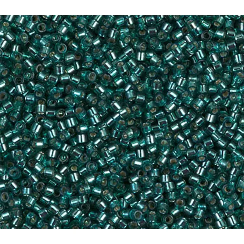 11/0 Miyuki Delica Seed Bead - Silver Lined Teal Dyed