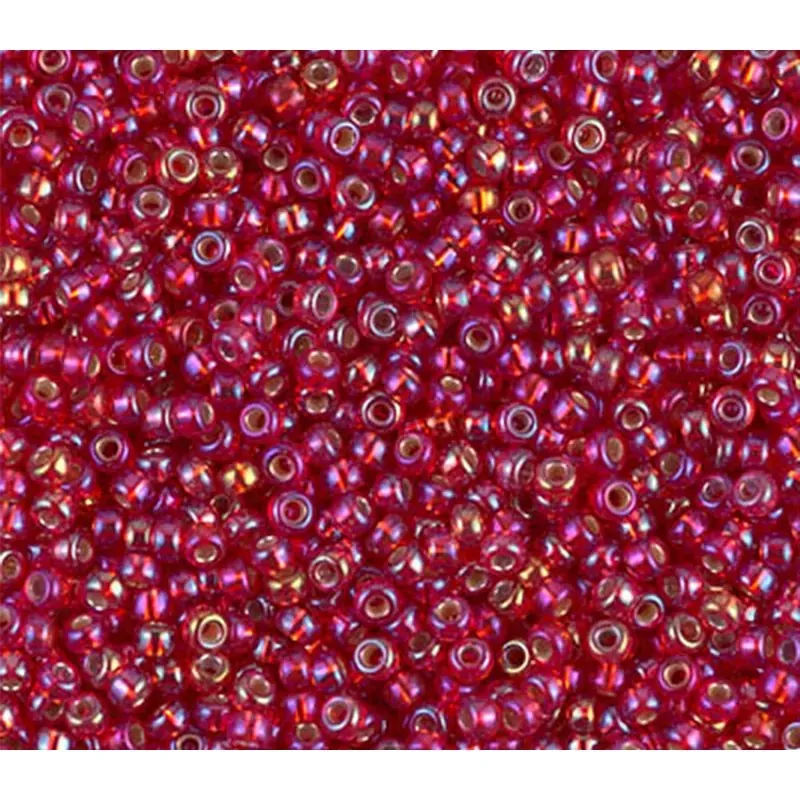 11/0 Miyuki Round Seed Bead - Silver Lined Flame Red AB