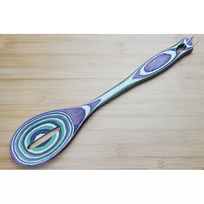 12 Wooden Slotted Spoon - Mystic