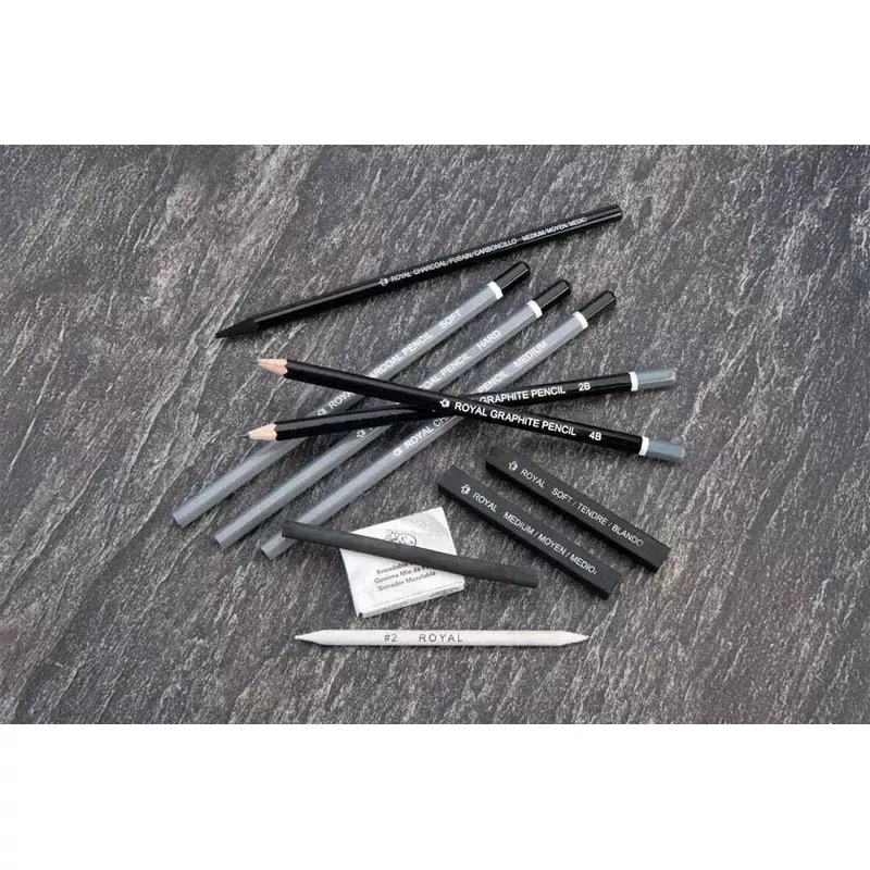 12pc. Charcoal Tin Set