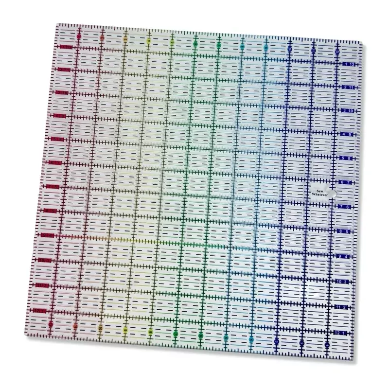 13 x 13 Quilting Ruler - Rainbow Gradient | Clear