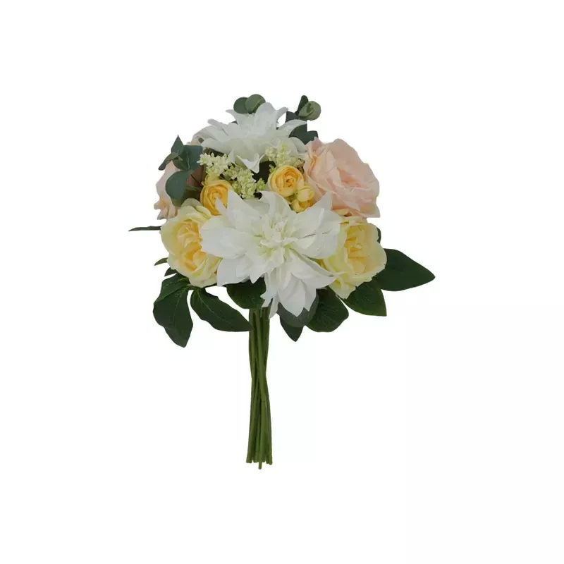 16 Dahlia & Austin Rose Bundle, Cream/Pink/Yellow