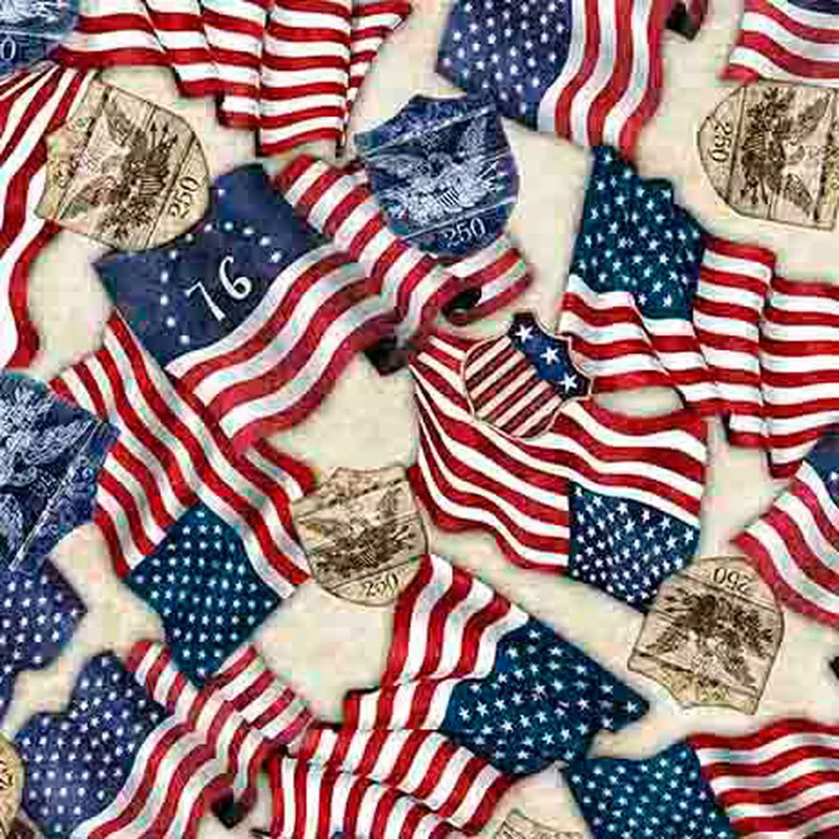 1776 AMERICAN FLAGS & 250 CREST BIRCH