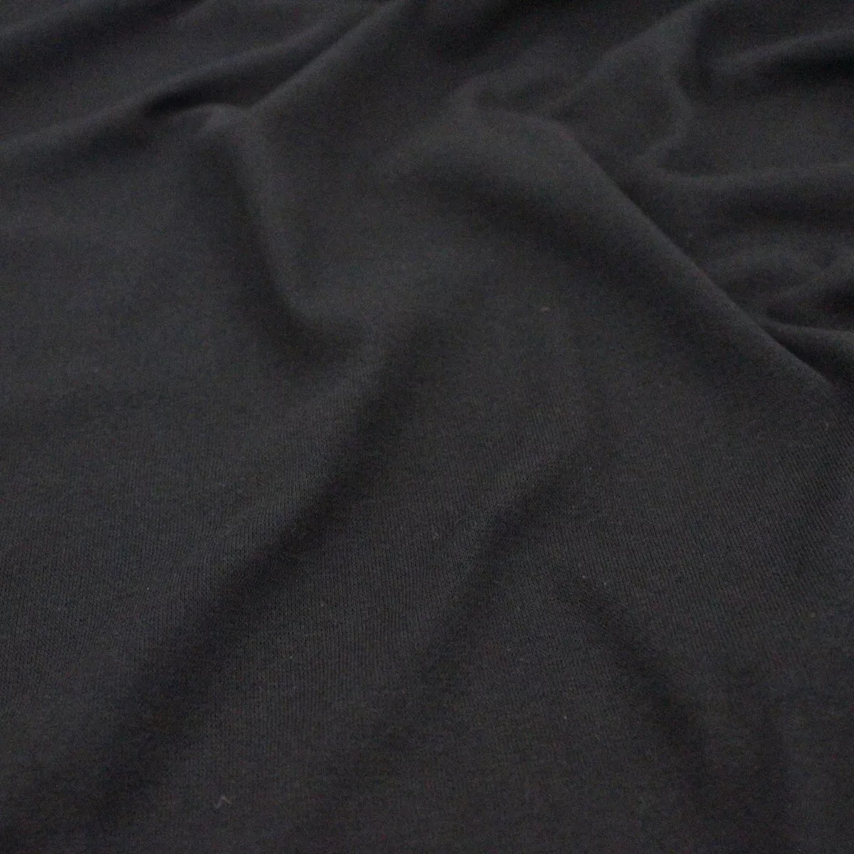 1x1 Rib Cotton Elastane Stretch Jersey Knit - Black