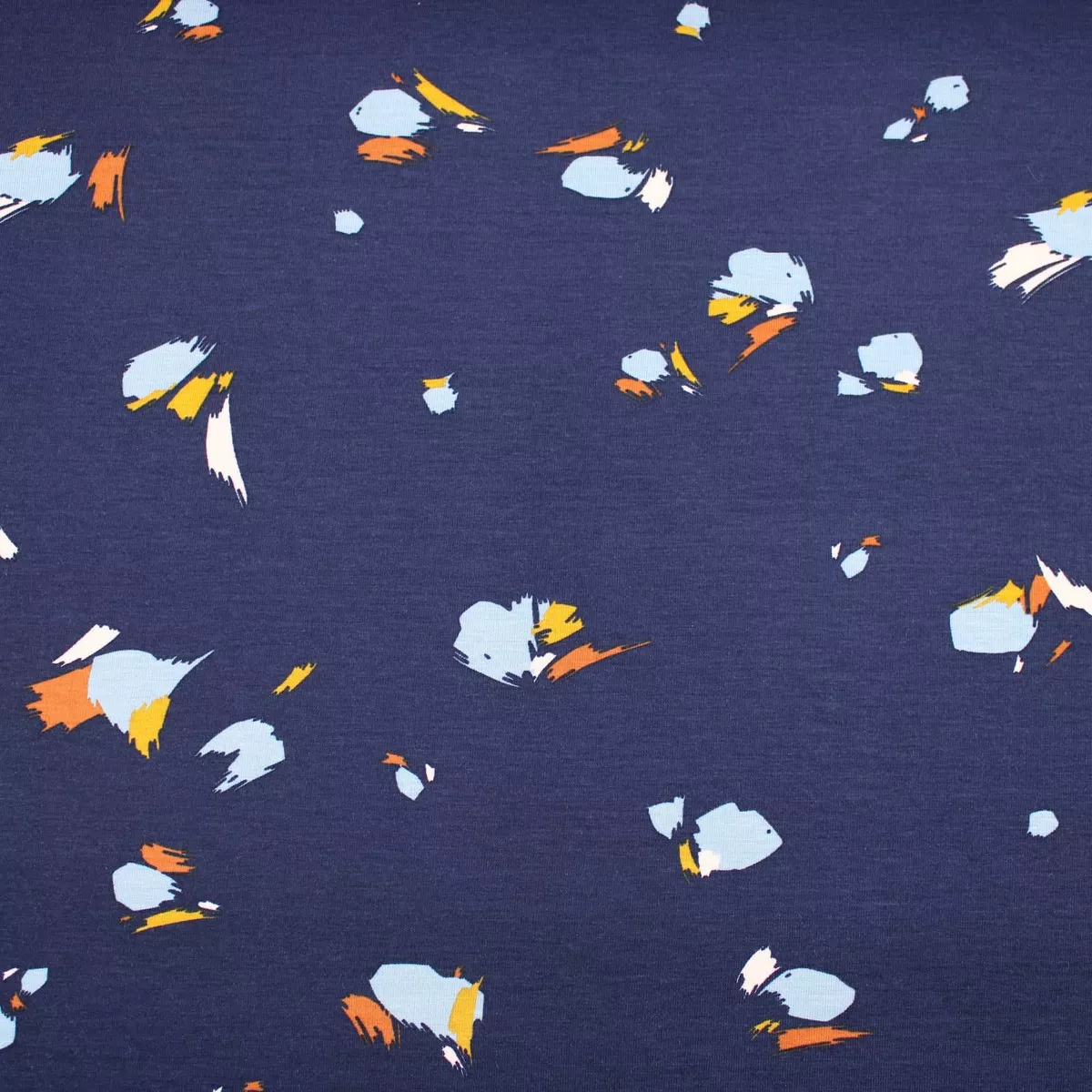 Abstract Bamboo Cotton Jersey - Navy Blue