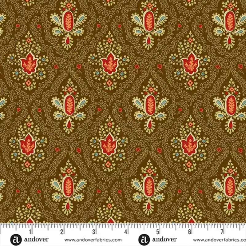 Autumn Woods Cornucopia A-1544-N Hickory Fabric