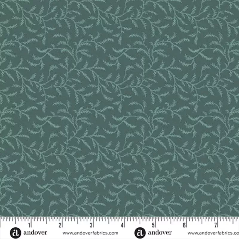 Autumn Woods Wildfern A-1550-T Stone Blue Fabric