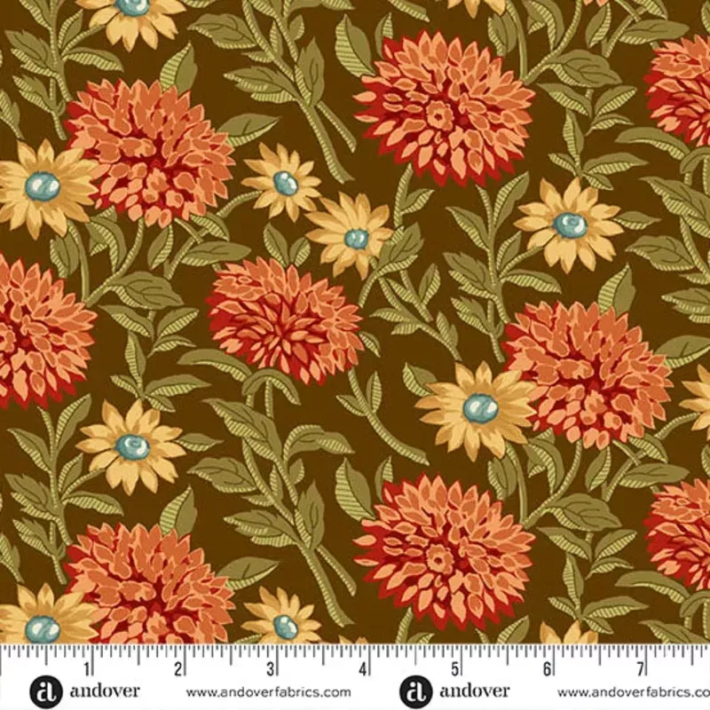 Autumn Woods Woodland Bloom A-1543-N Hickory Fabric