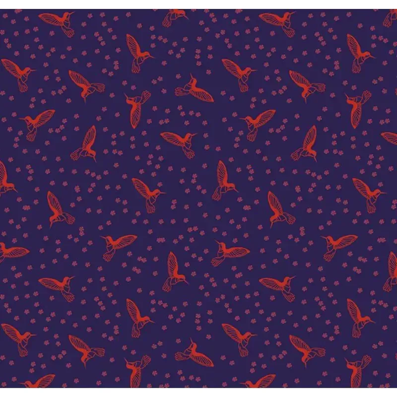 Botanic Blast Hummingbirds Sangria Yardage