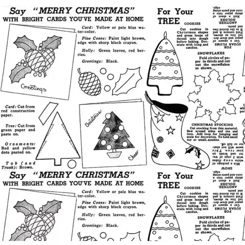 Classic Christmas Handmade White Fabric