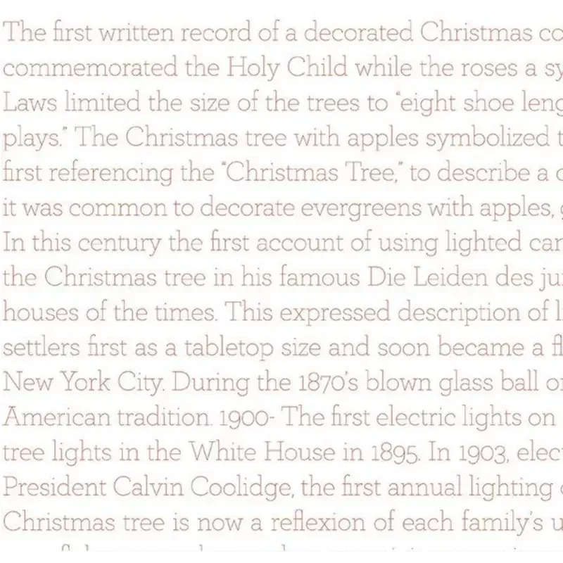 Classic Christmas History of the Tree Text Red Fabric