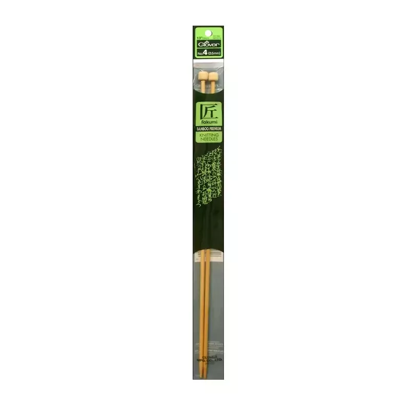 Clover Bamboo Knitting Needle - Single Point - 13-inch - Size 4