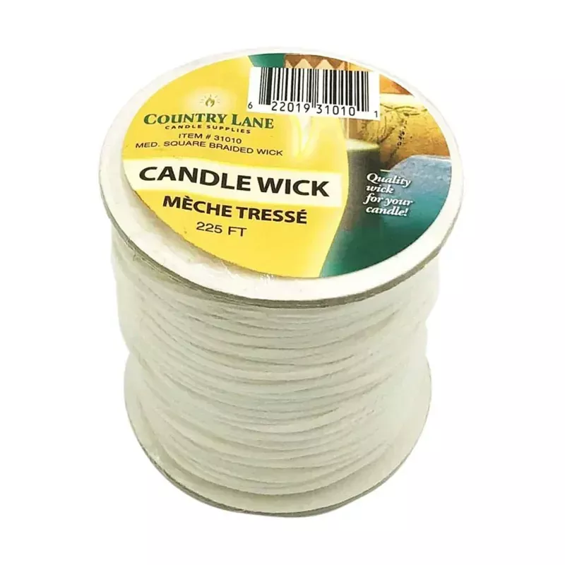 Country Lane Bleached Candle Wick Spool - 225-foot - Medium