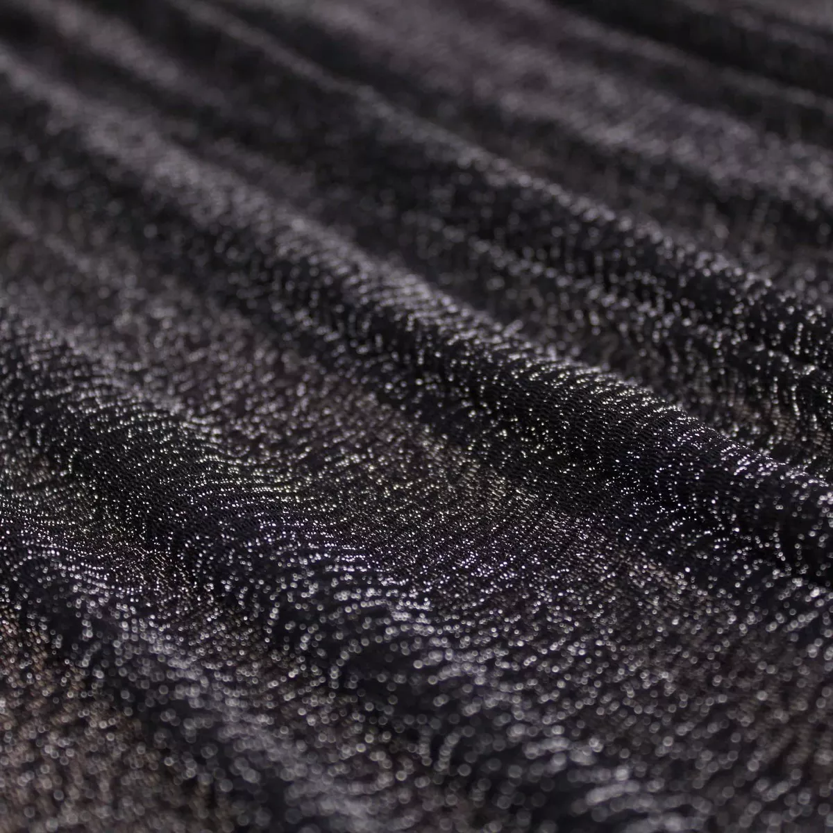 Crinkled Lurex Nylon Mesh - Black