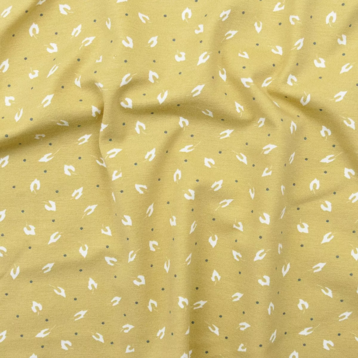 Feathers Organic Cotton Jersey - Dusty Yellow