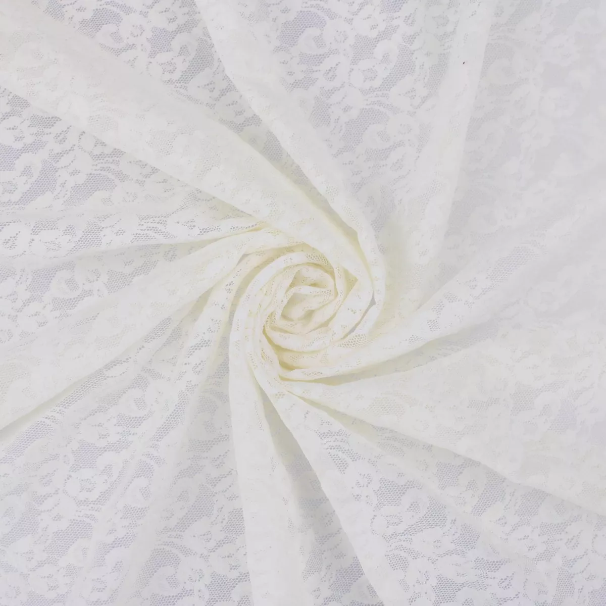 Floral Stretch Lace - Ivory