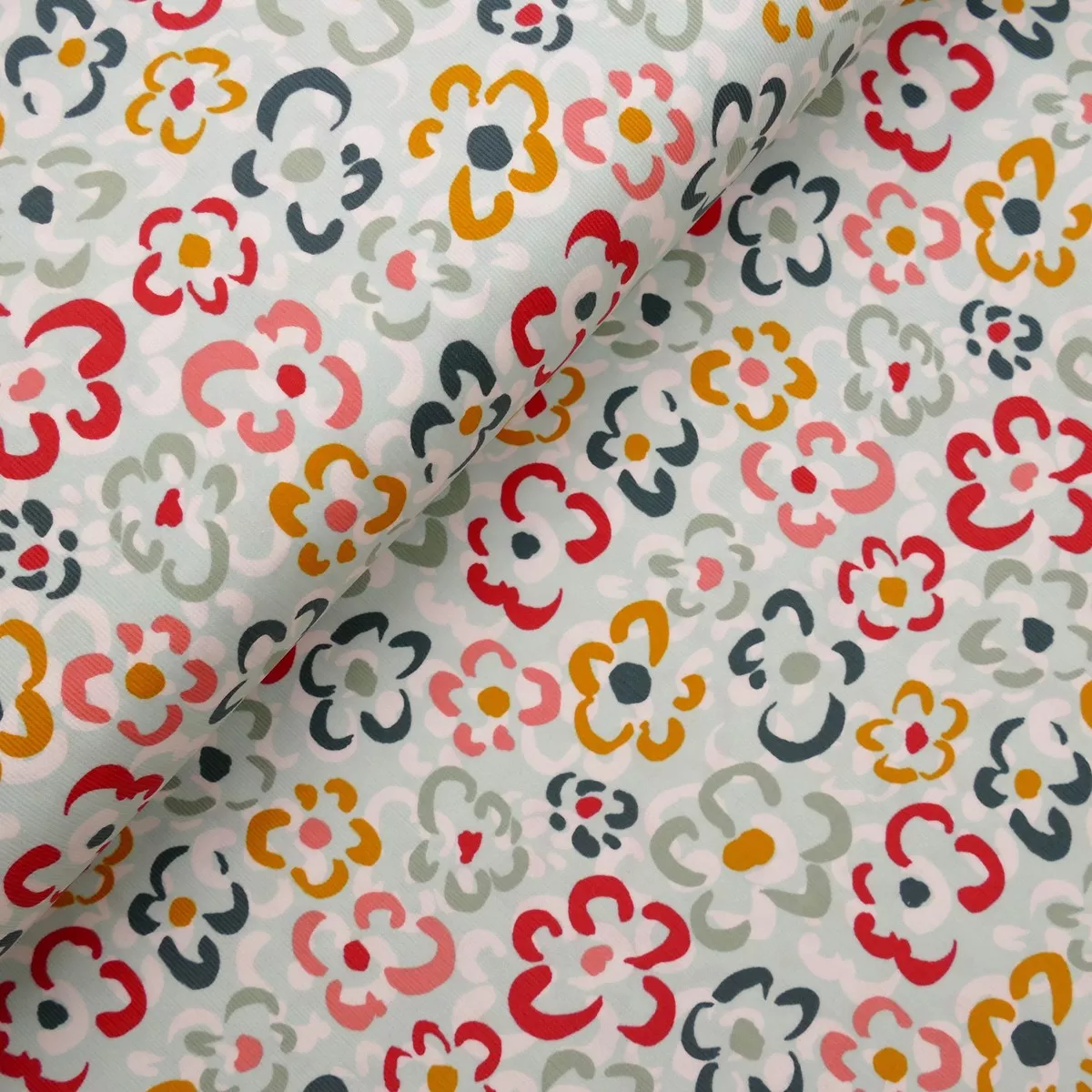 Flower Corduroy 21 Wale Pure Cotton - Mint