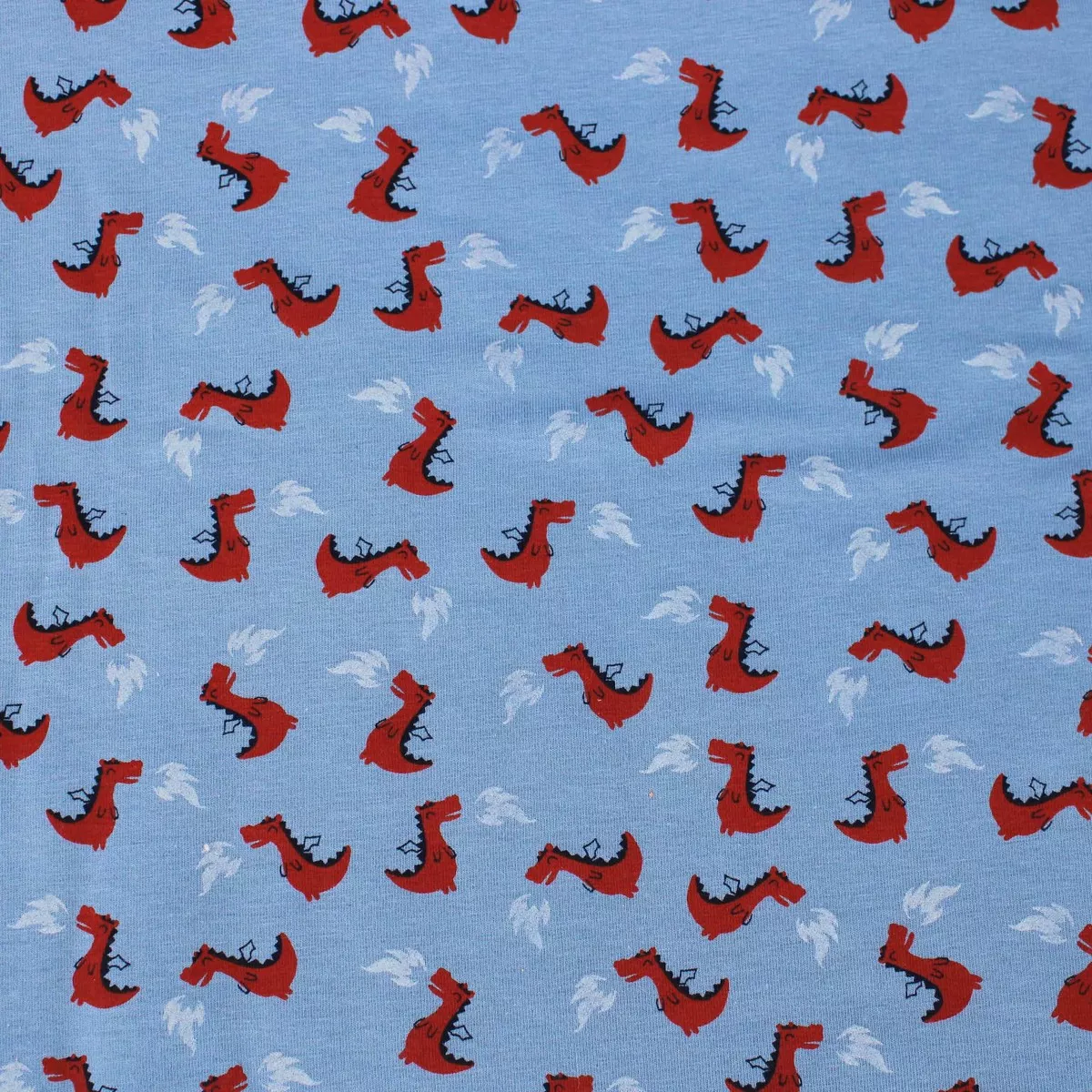 Glow In The Dark Cotton Jersey - Red Dragon