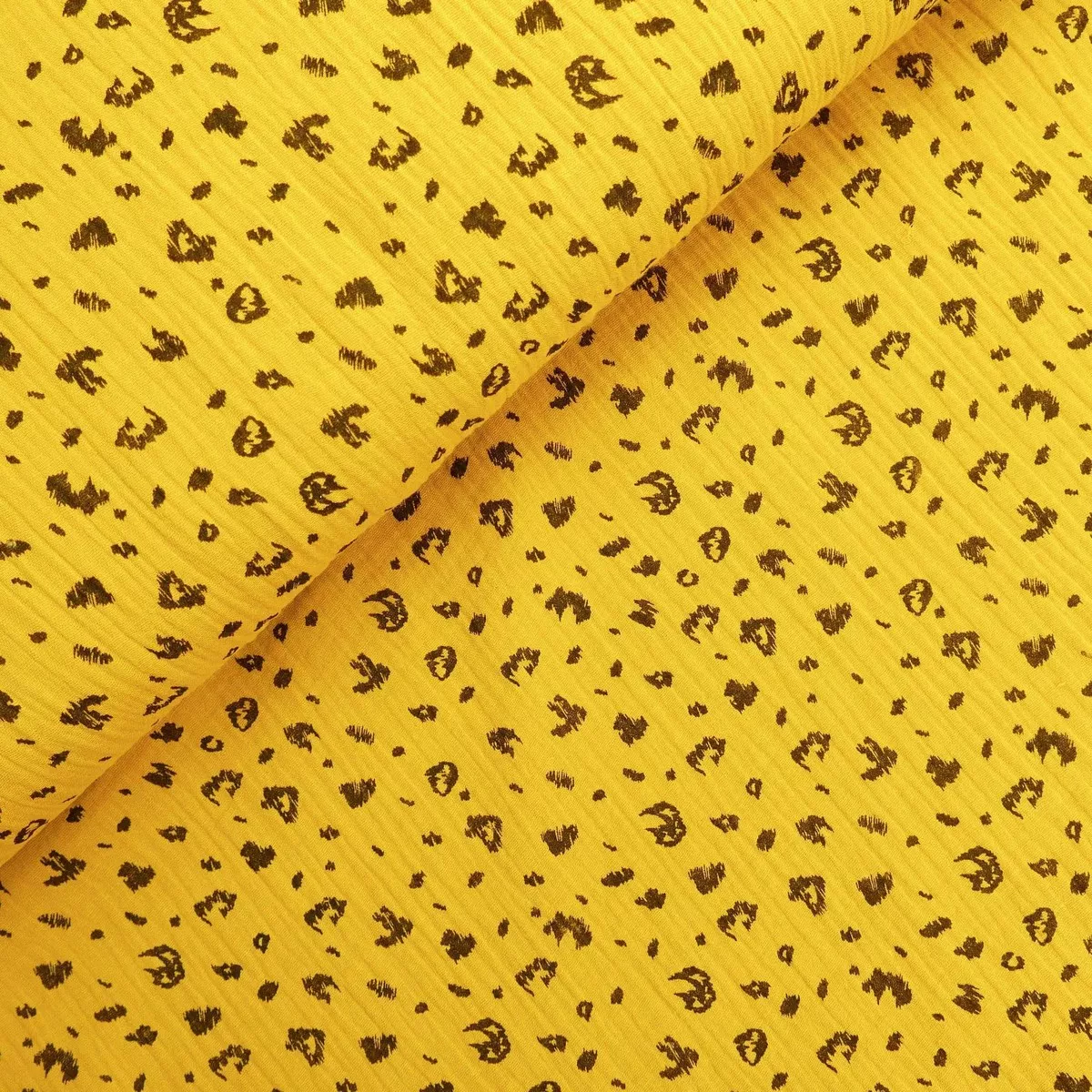 Hearts and Animals 100% Cotton Double Gauze - Animal Ochre