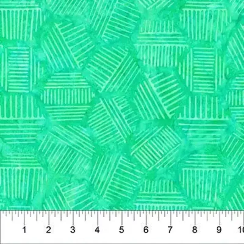 Hexies Batiks Aqua Fabric