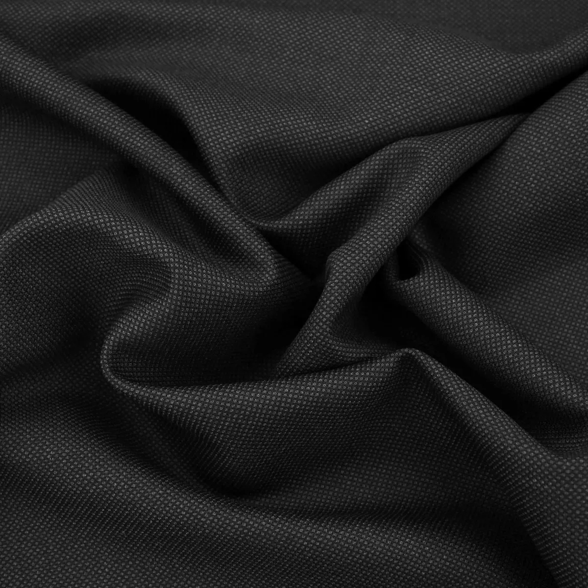 Honeycomb Texture Suiting Cotton - Black