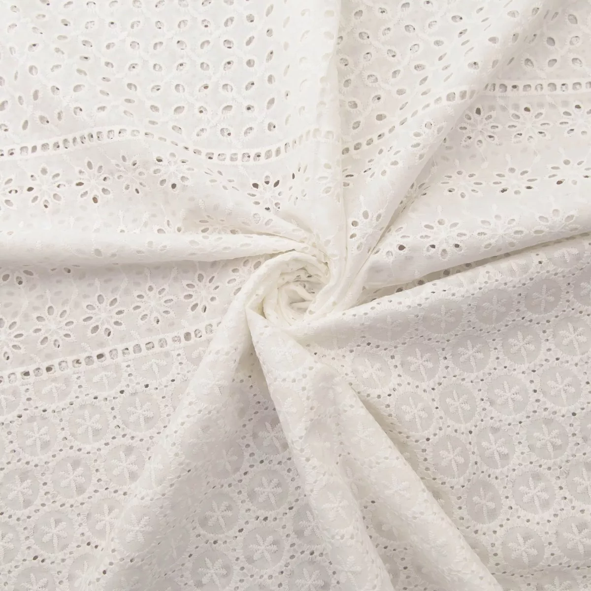 Ivory Broderie Anglaise Pure Cotton - 3 Tiered
