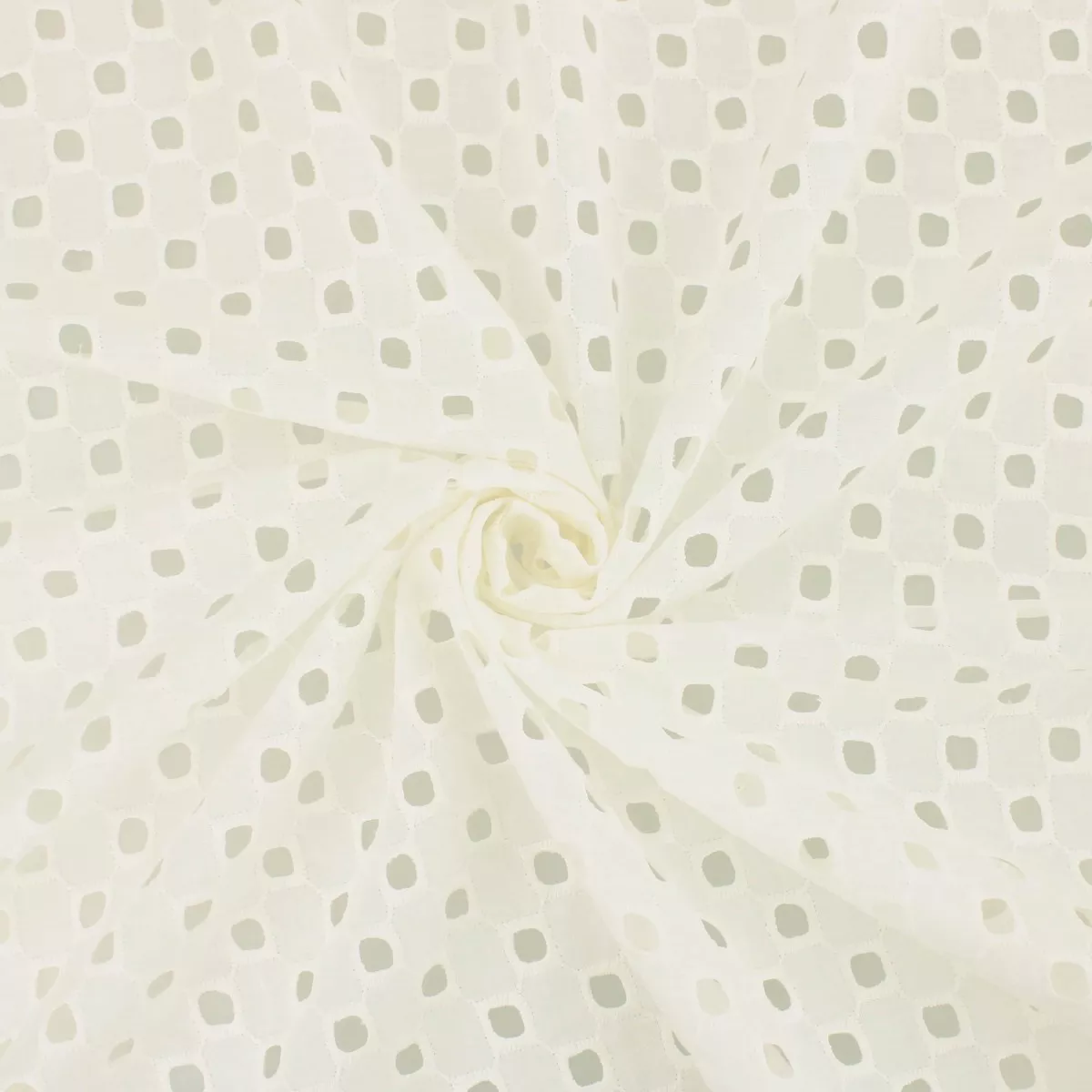 Ivory Broderie Anglaise Pure Cotton - Squares