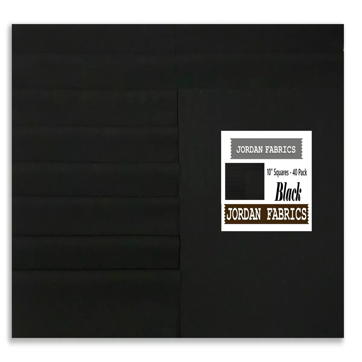 *Jordan Fabrics Solids Pre-Cut 40 Piece 10" Layer Cake Squares - Black