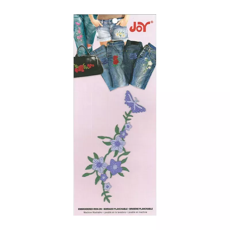 Joy Applique Iron On - Butterfly Vine Lavender