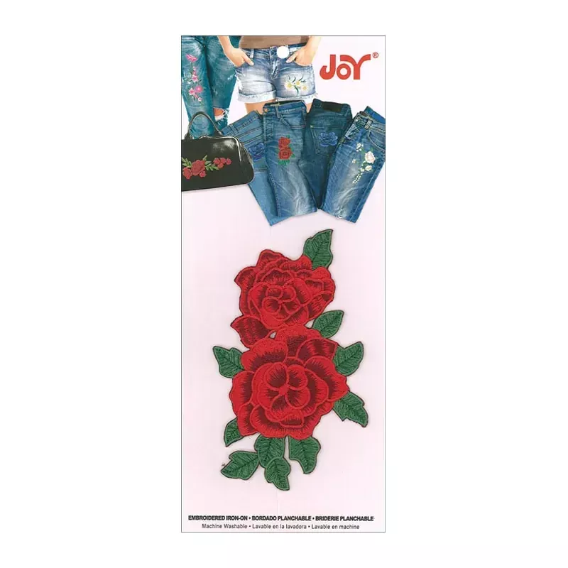 Joy Applique Iron On - Double Rose Cluster