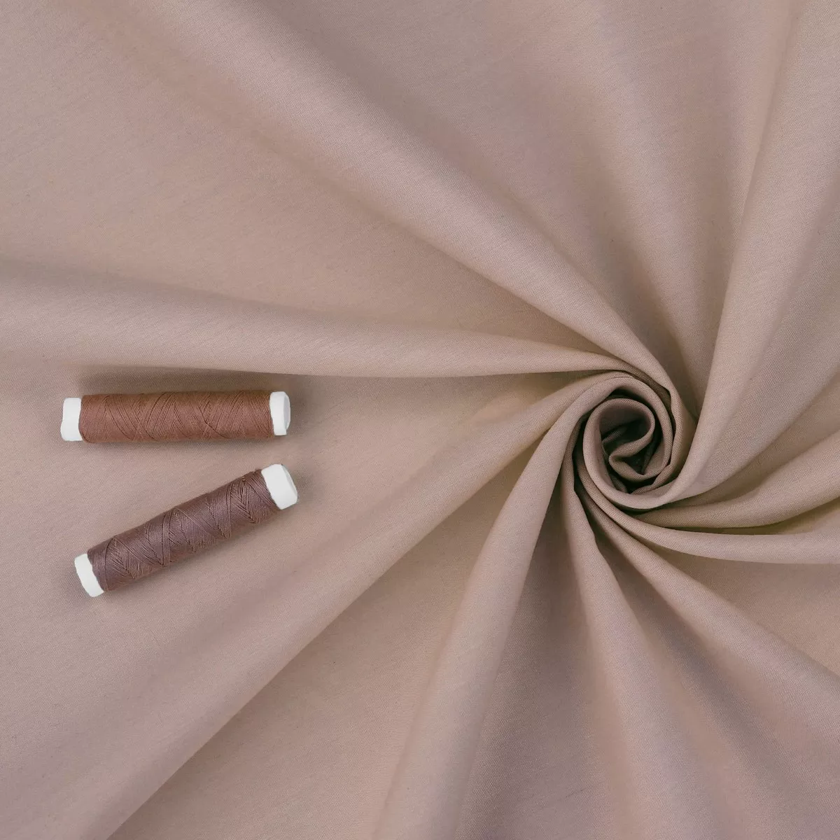Light Cotton Poplin Solid Colour - Beige