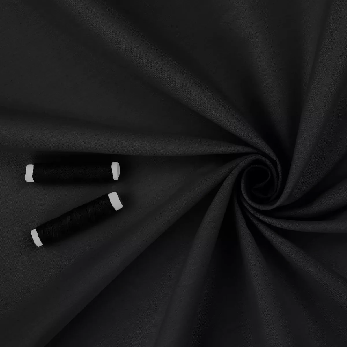 Light Cotton Poplin Solid Colour - Black
