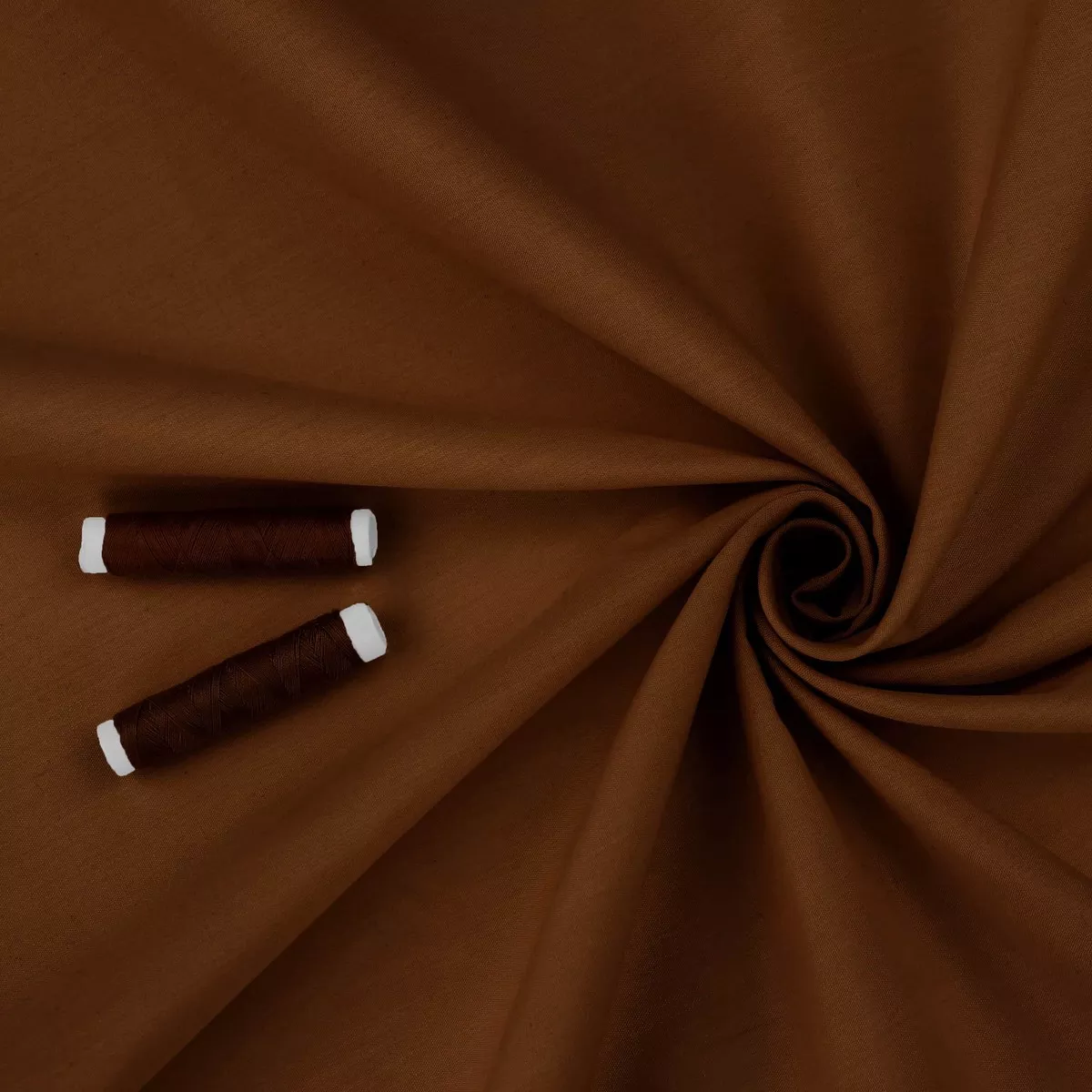 Light Cotton Poplin Solid Colour - Chestnut