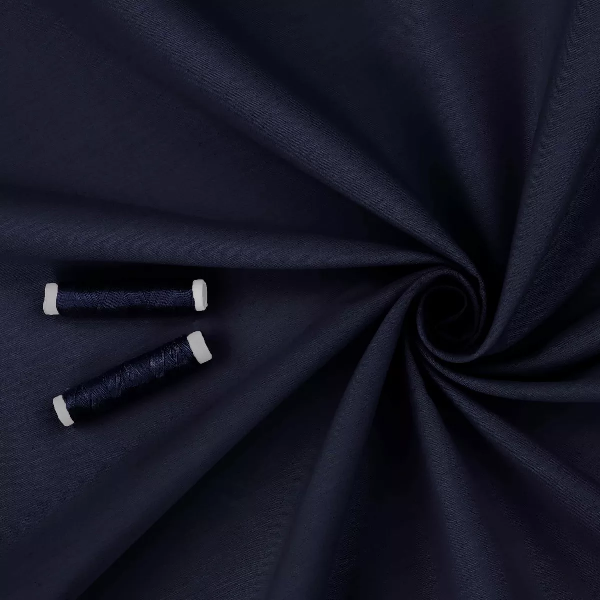 Light Cotton Poplin Solid Colour - Navy Blue