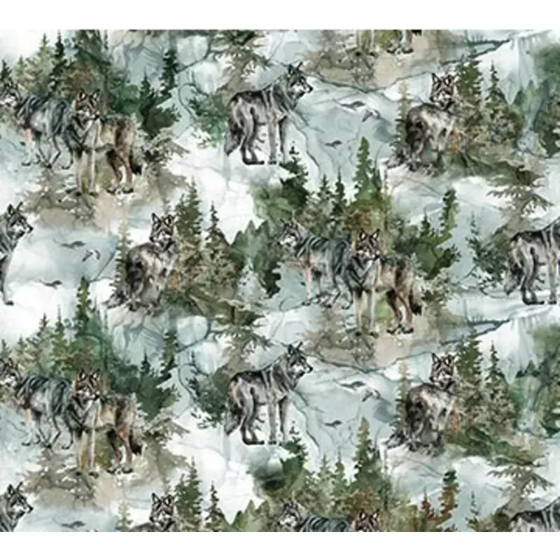 LONE WOLF TEAL MULTI DP27183-64 Fabric