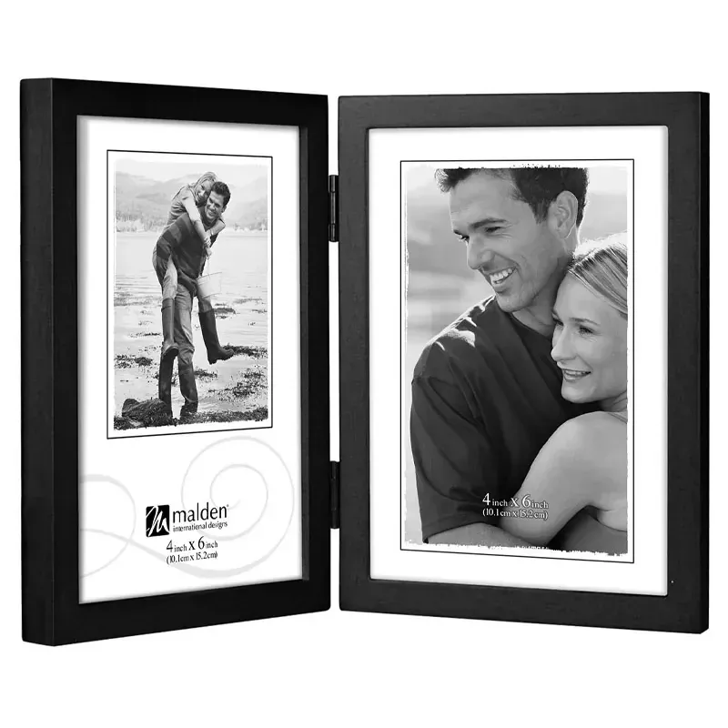 Malden Wood Picture Frame - Black Double Vertical (view sizes)