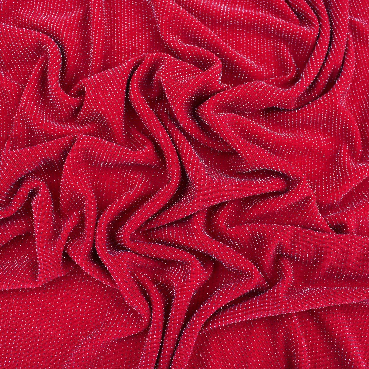 Metallic Lurex Nylon Jersey - Red