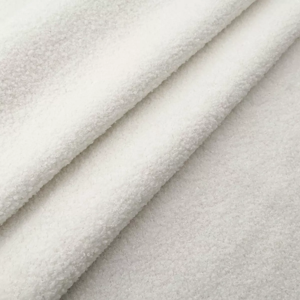 Micro Boucle Curled Sheep Wool Look - Ecru